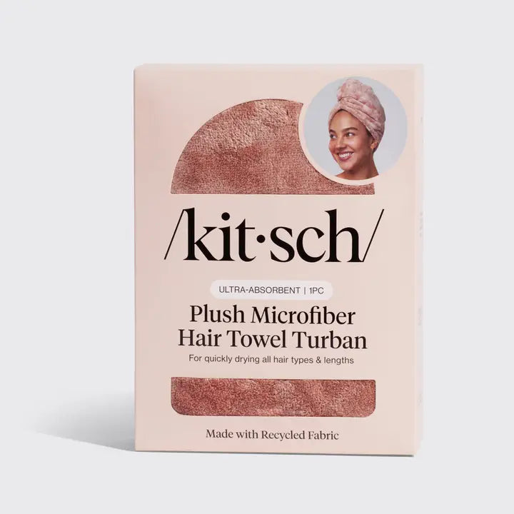 Terracotta Plush Microfiber Hair Towel Turban