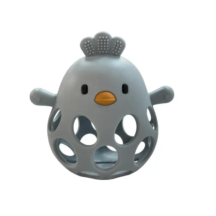 Silicone 3D Chicken Teether in Slate