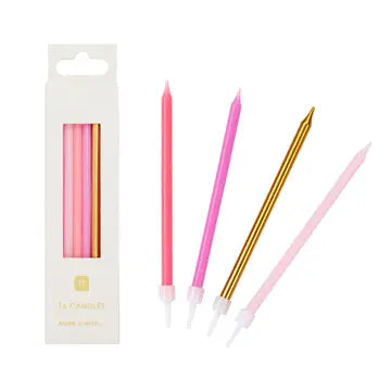Rose Birthday Candles - 16 pack