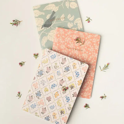 Reverie Floral Notebook Set | 3 Softcover Lined Journals