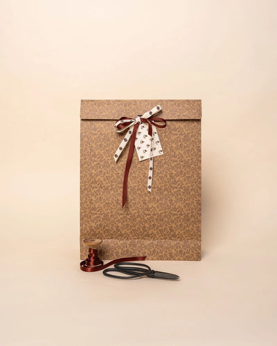 'Floret' Kraft Gift Bags w Ribbon, Set of 6