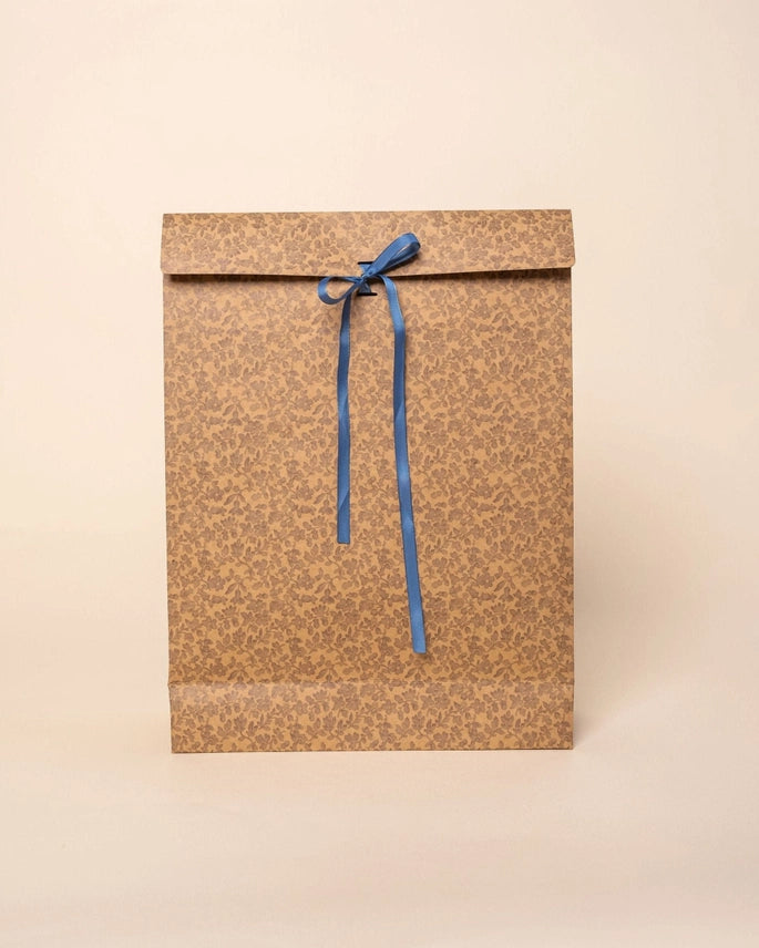 'Floret' Kraft Gift Bags w Ribbon, Set of 6