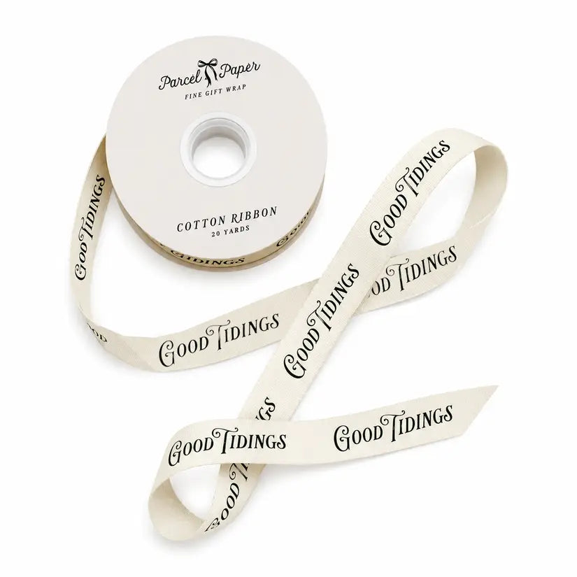 'Good Tidings' Cotton Ribbon
