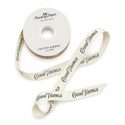 'Good Tidings' Cotton Ribbon