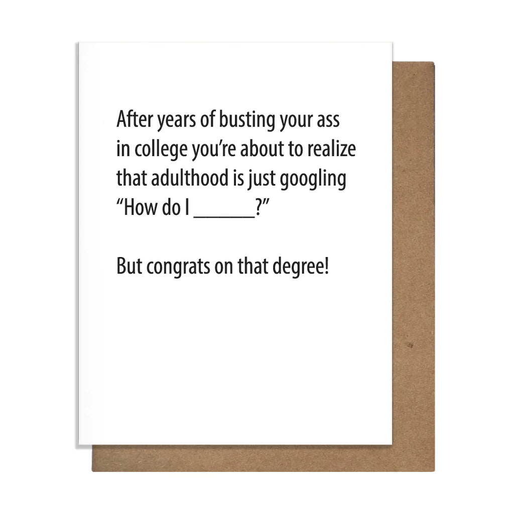 GOOGLE DEGREE - GRADUATION CARD