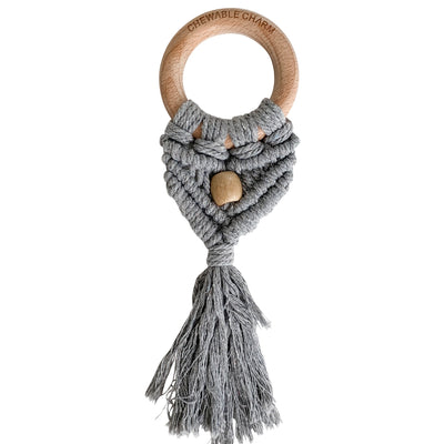 CELESTE MACRAME TEETHER + BEAD - GREY