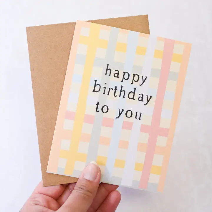 Happy Birthday To You Plaid Birthday Card