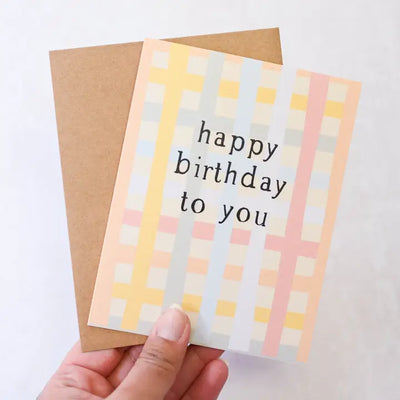 Happy Birthday To You Plaid Birthday Card