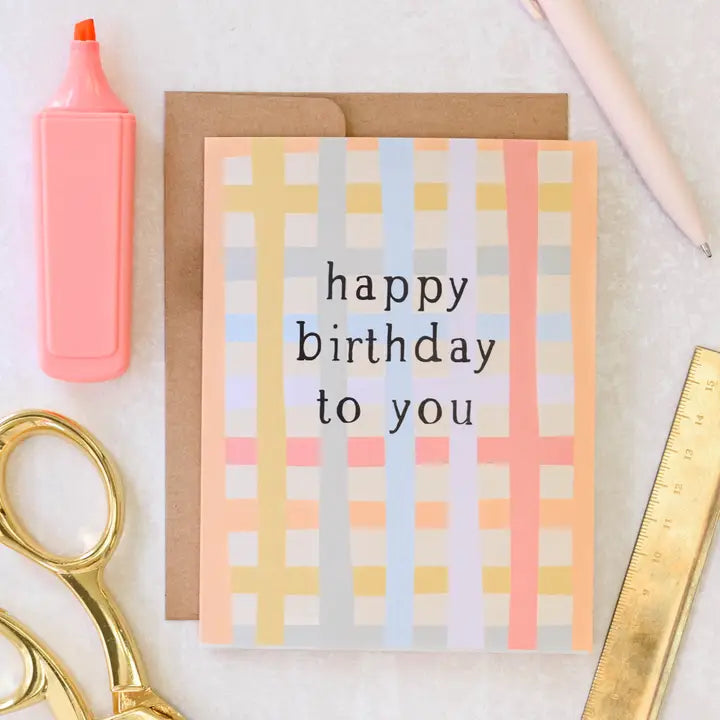 Happy Birthday To You Plaid Birthday Card