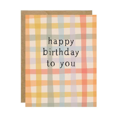 Happy Birthday To You Plaid Birthday Card