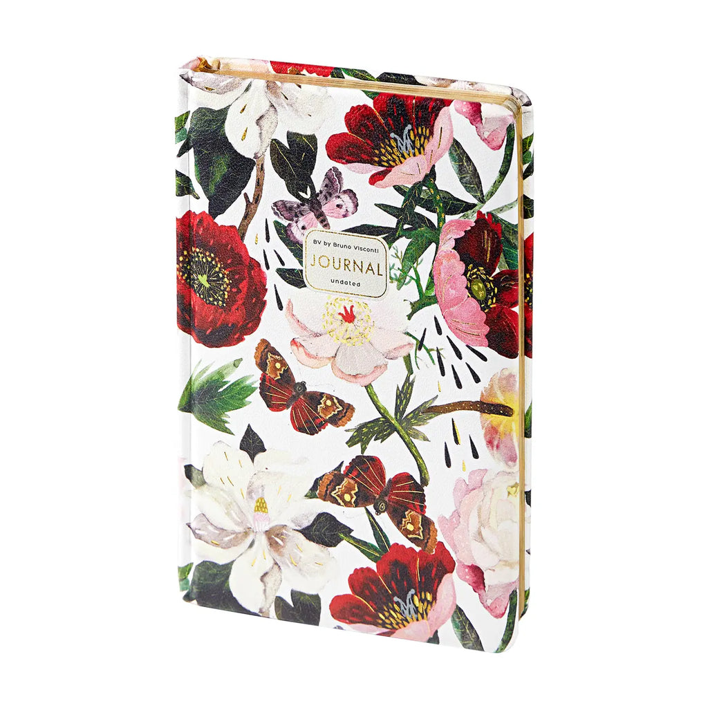 Vegan Leather Hardcover Journal - Peonies