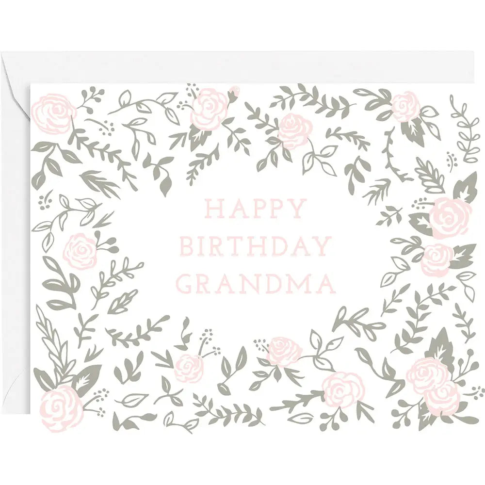Happy Birthday Grandma Floral Greeting Card