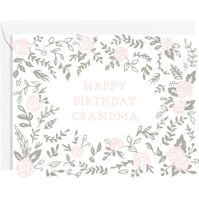 Happy Birthday Grandma Floral Greeting Card