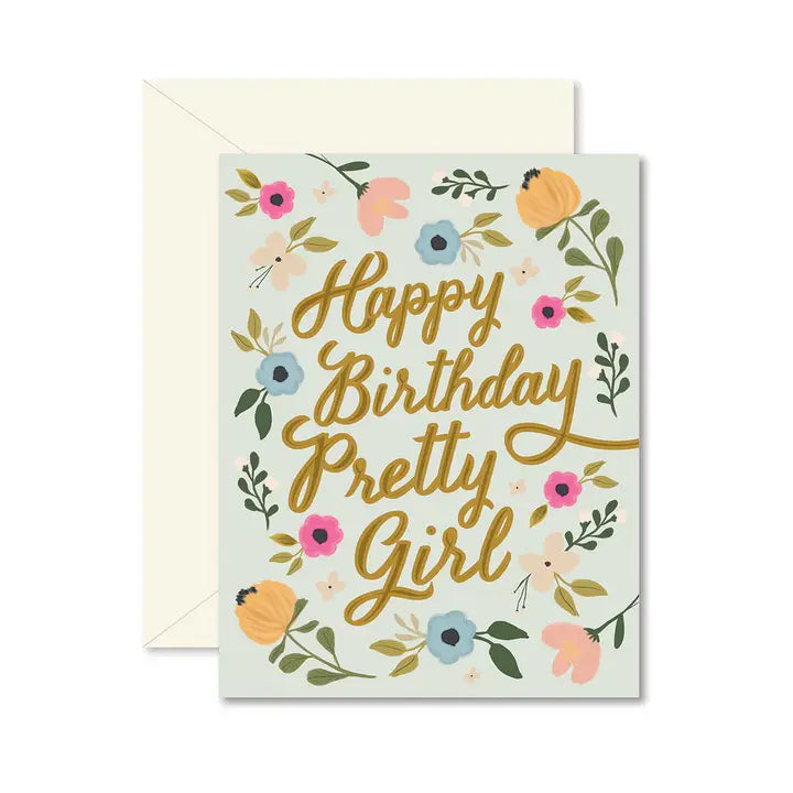 Happy Birthday Pretty Girl - Card