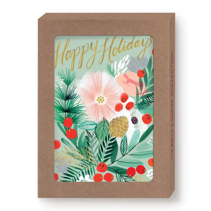 Holly Bouquet Holiday Boxed Cards - Set of 10