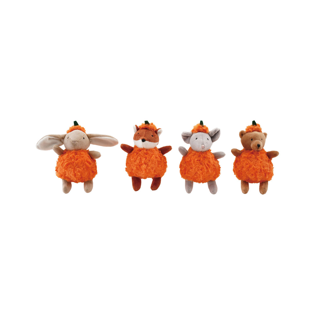 Plush Animal in Pumpkin Costume