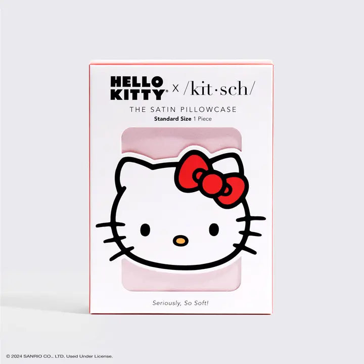 Hello Kitty X Kitsch Pillowcase - Solid PInk Kitty Face