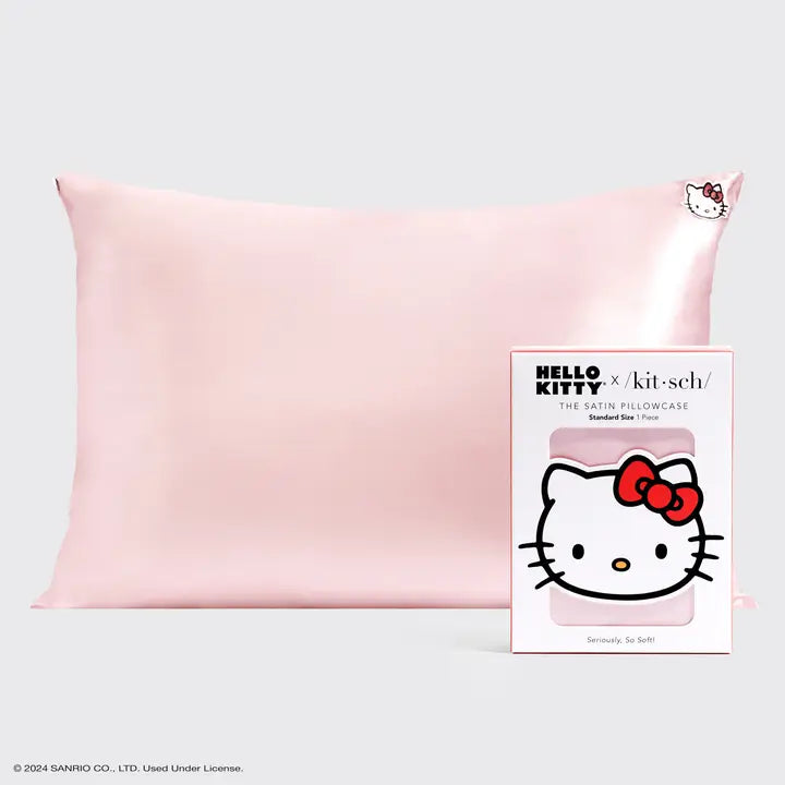 Hello Kitty X Kitsch Pillowcase - Solid PInk Kitty Face