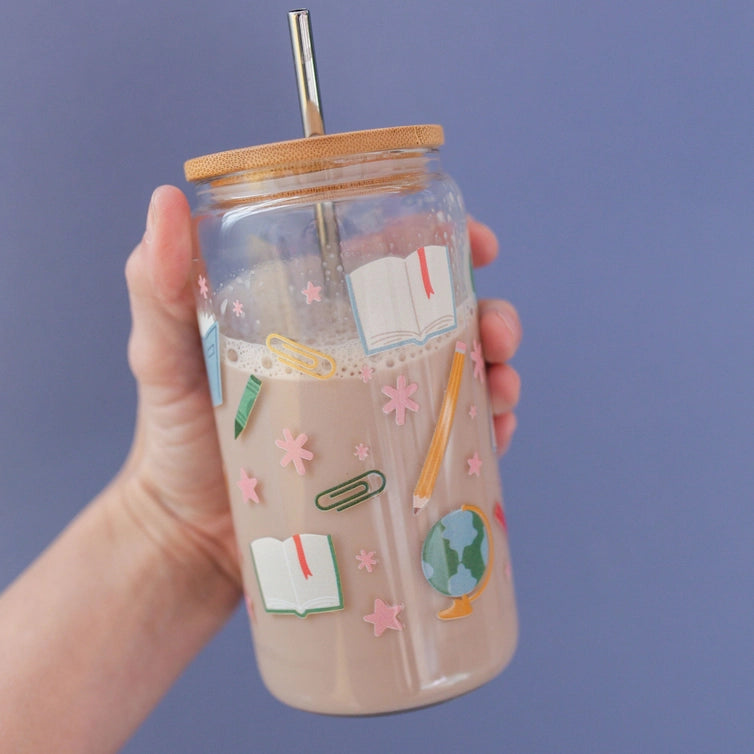 TEACHER ICONS GLASS CAN