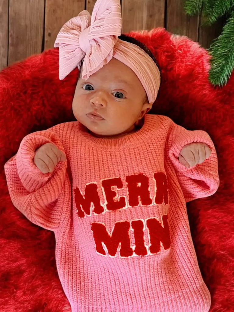 Knit Sweater, Merry Mini Bubblegum