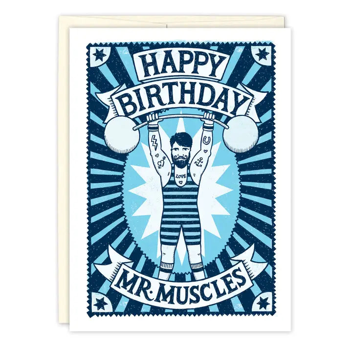 Mr Muscles Birthday Card