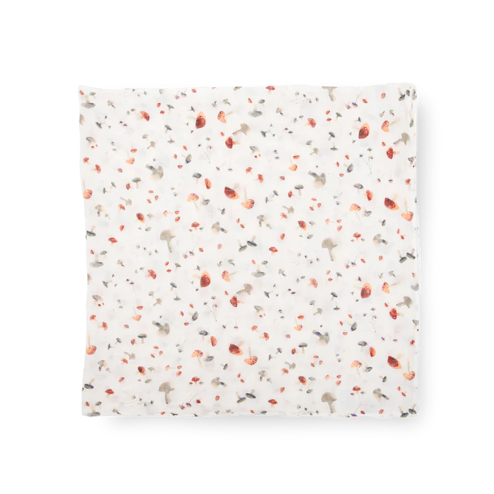 COTTON MUSLIN SWADDLE - MUSHROOMS