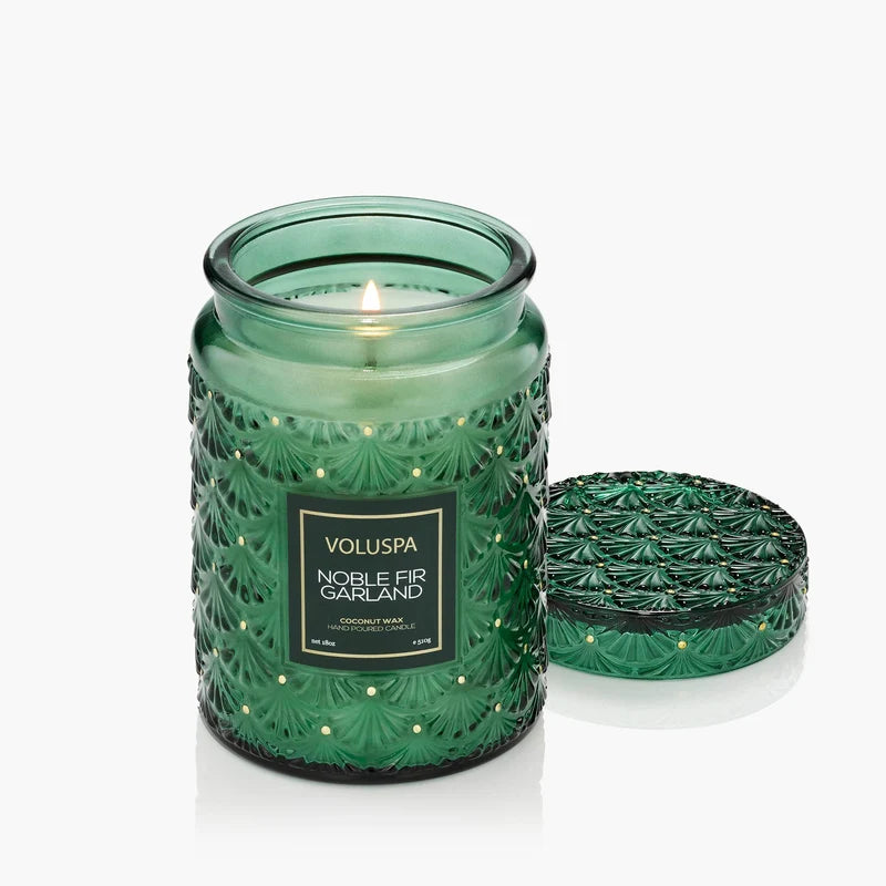 Voluspa Noble Fir Garland, Large Jar Candle 18oz