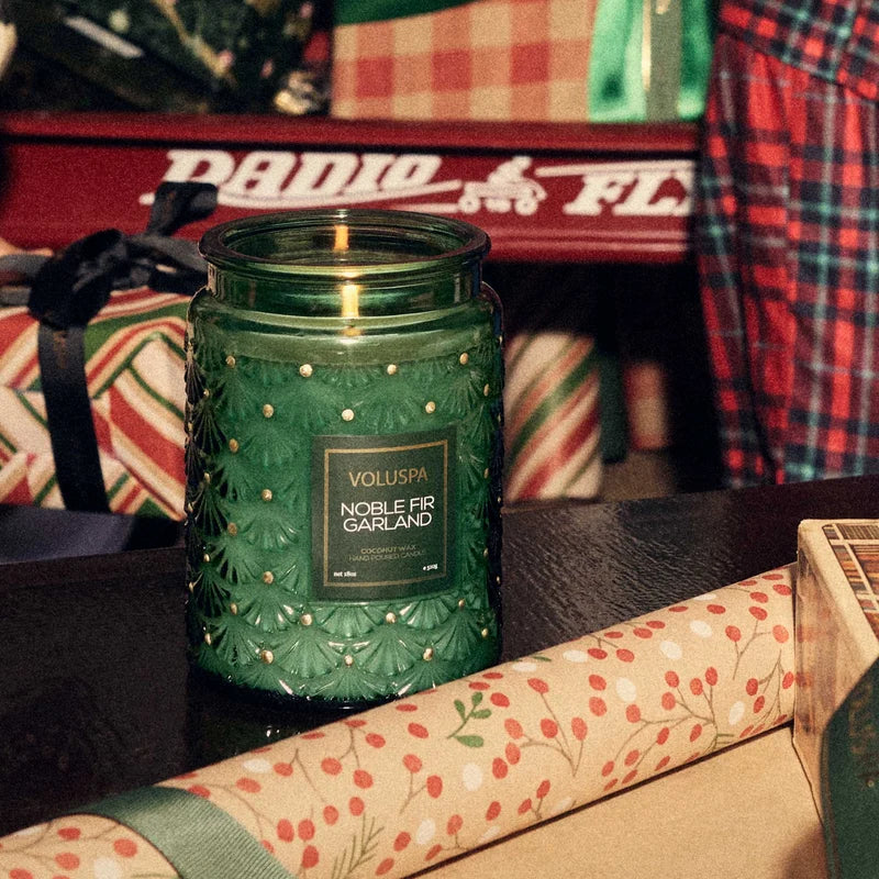 Voluspa Noble Fir Garland, Large Jar Candle 18oz