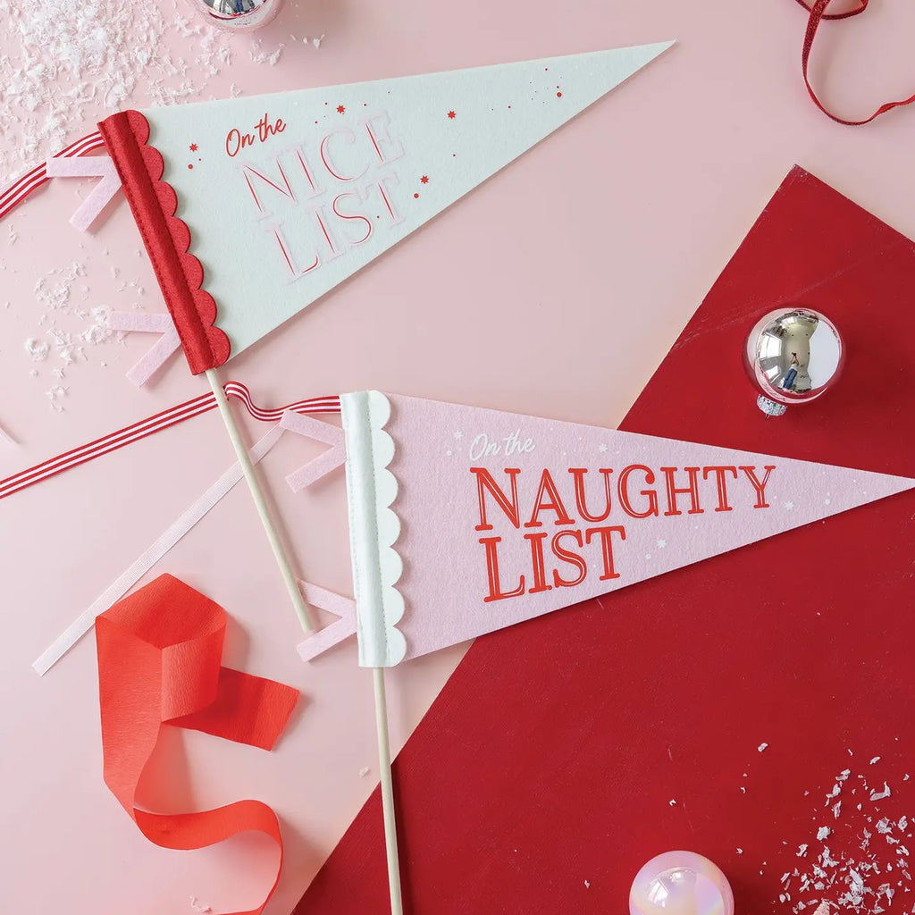 Naughty Nice Felt Pennant Banners