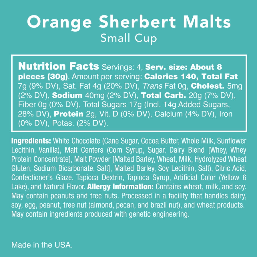 ORANGE SHERBET MALTS