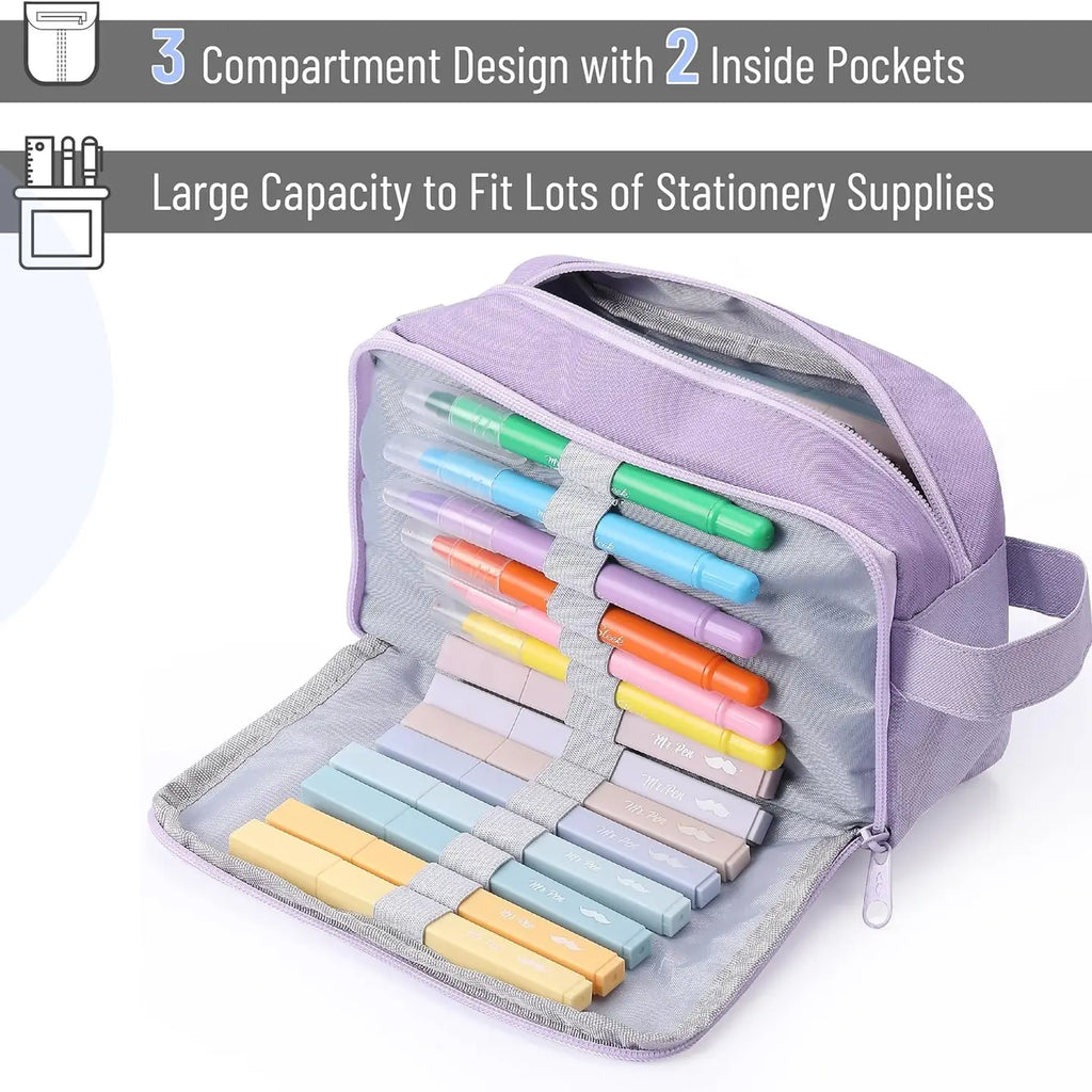 Large Capacity Pencil Case - Mint Color