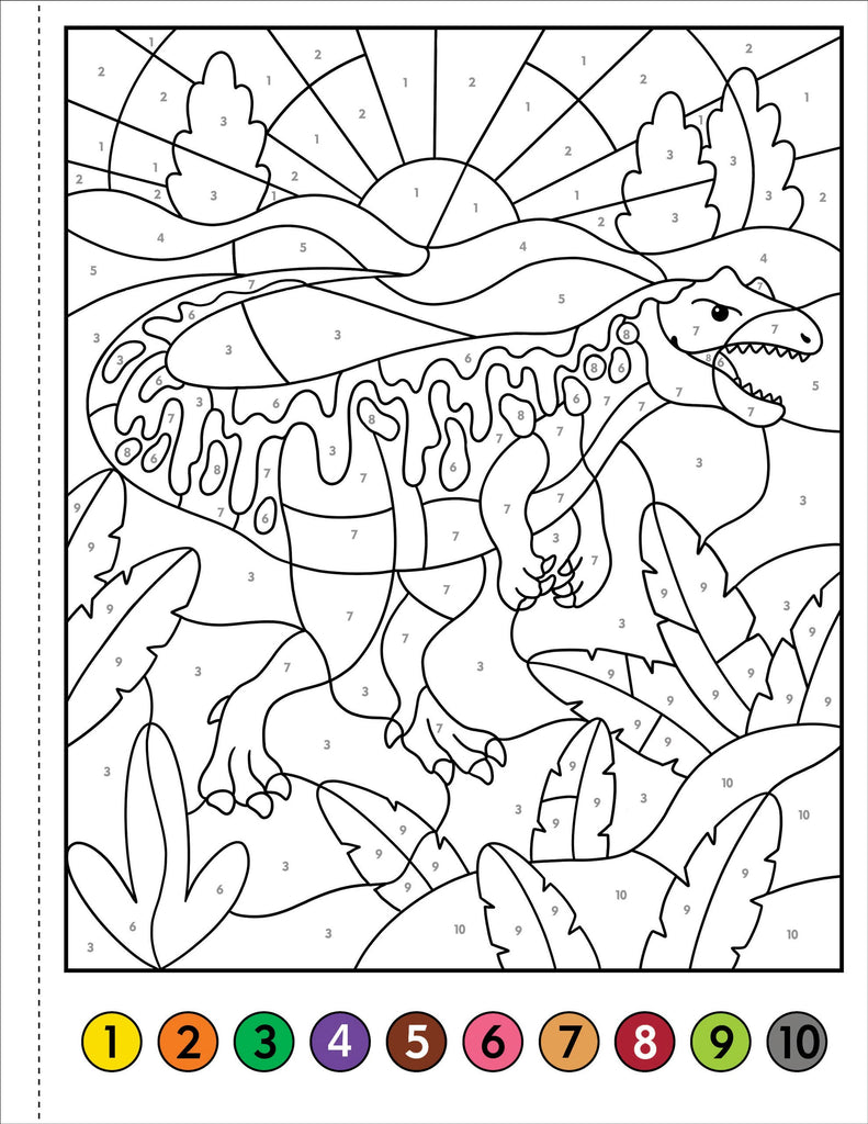 COLOR-BY-NUMBER! DINOSAURS