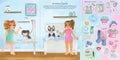 Puppies Sticker Doll Dress-Up Book