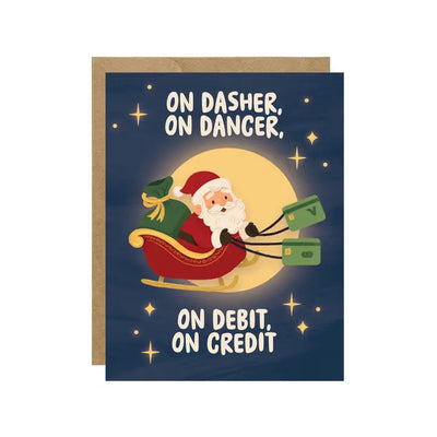 On Debit On Credit Christmas Card