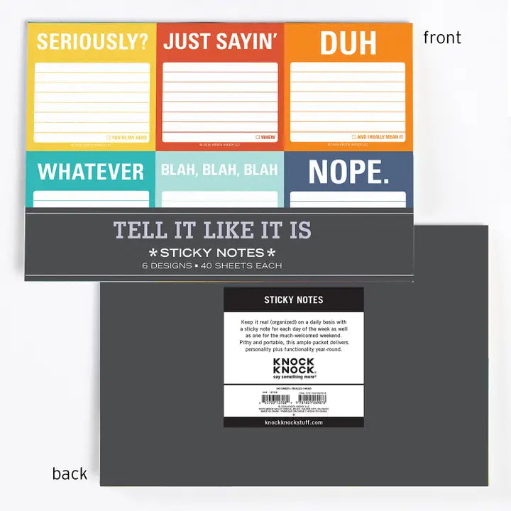 Tell It Like It Is Sticky Note Pad