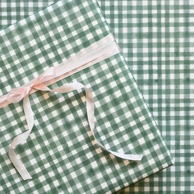 Tonga Green Ginham Gift Wrap