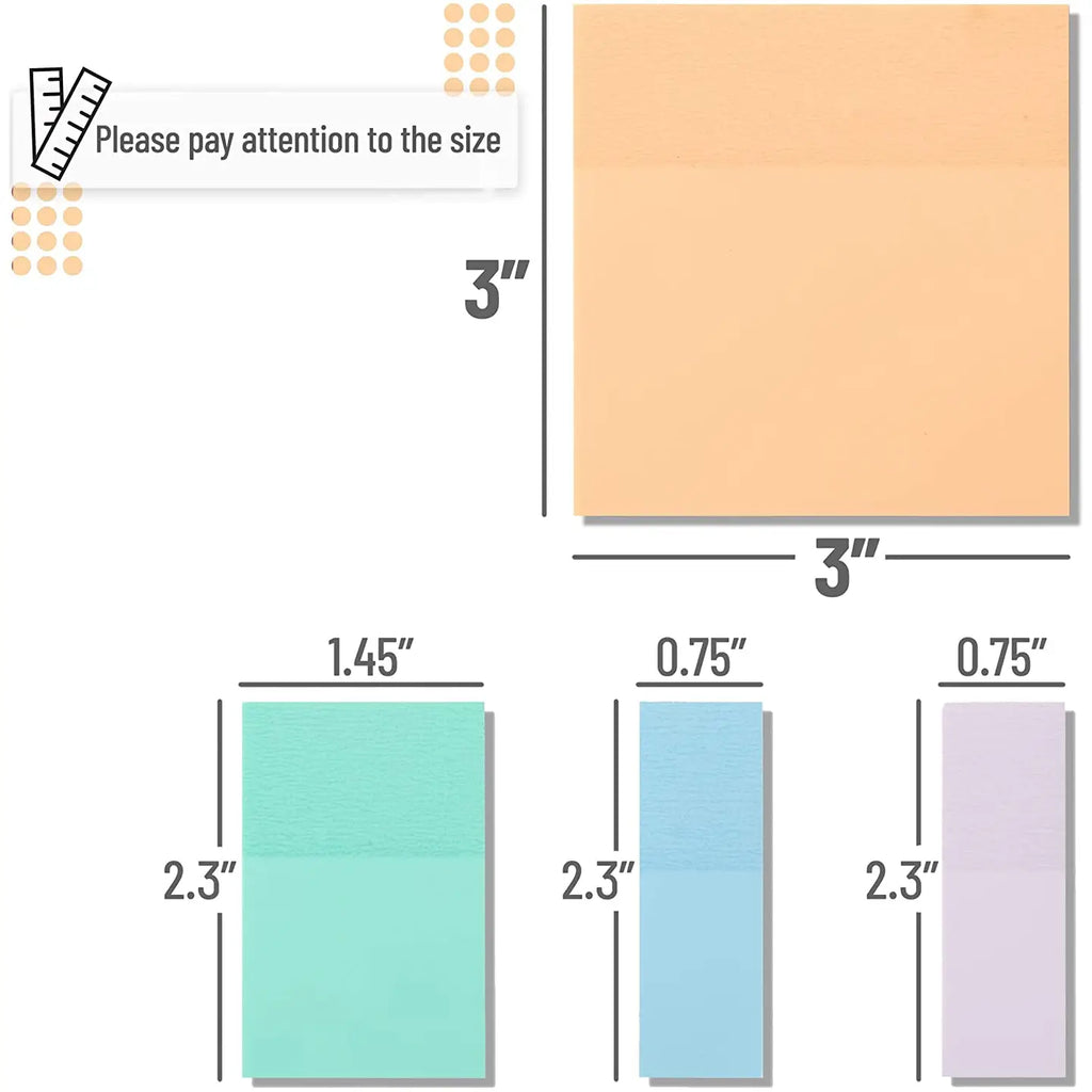 Mr. Pen Transparent Sticky Notes - 200 Pastel Colors