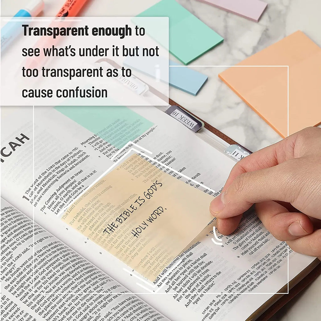Mr. Pen Transparent Sticky Notes - 200 Pastel Colors