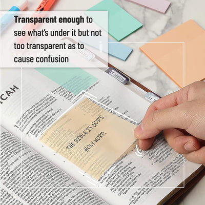 Mr. Pen Transparent Sticky Notes - 200 Pastel Colors