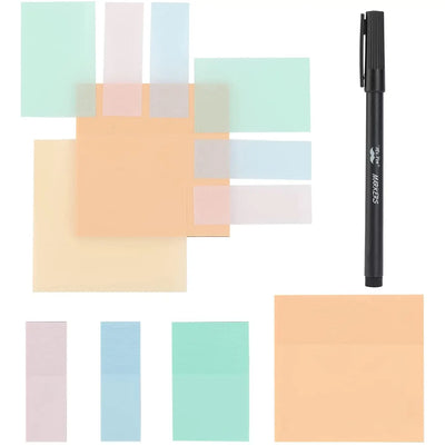 Mr. Pen Transparent Sticky Notes - 200 Pastel Colors