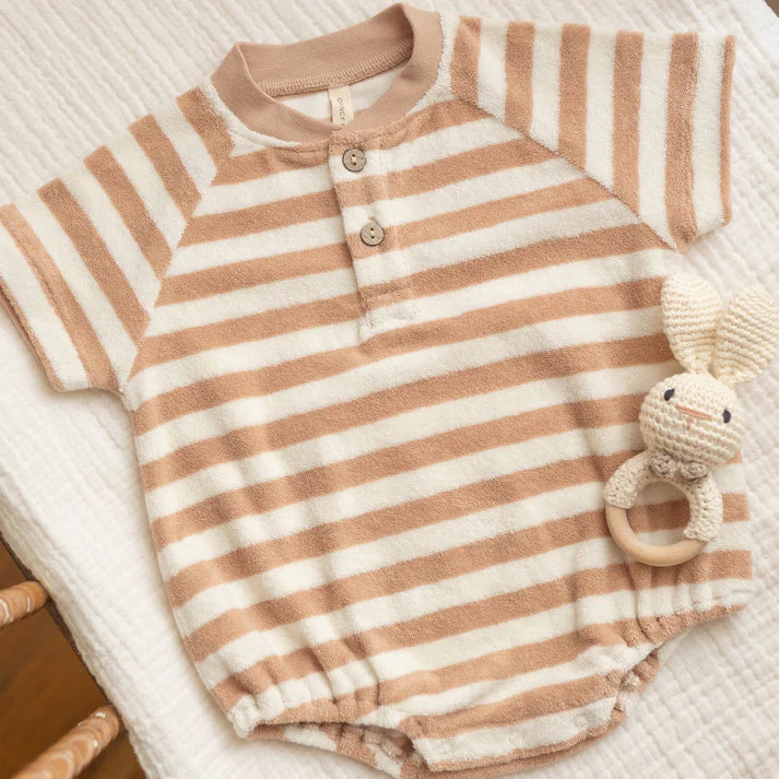 Striped Terry Henley Romper