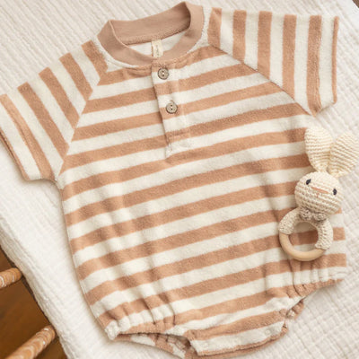 Striped Terry Henley Romper