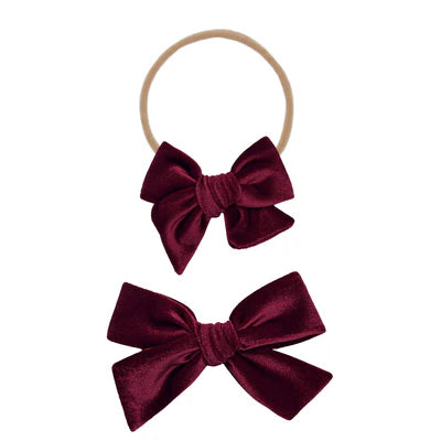 Velvet Bow Headband - Small