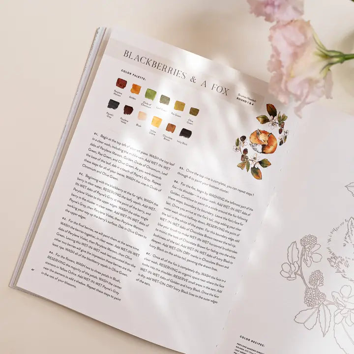Watercolor Workbook 2: Flowers, Feathers, & Animal Friends