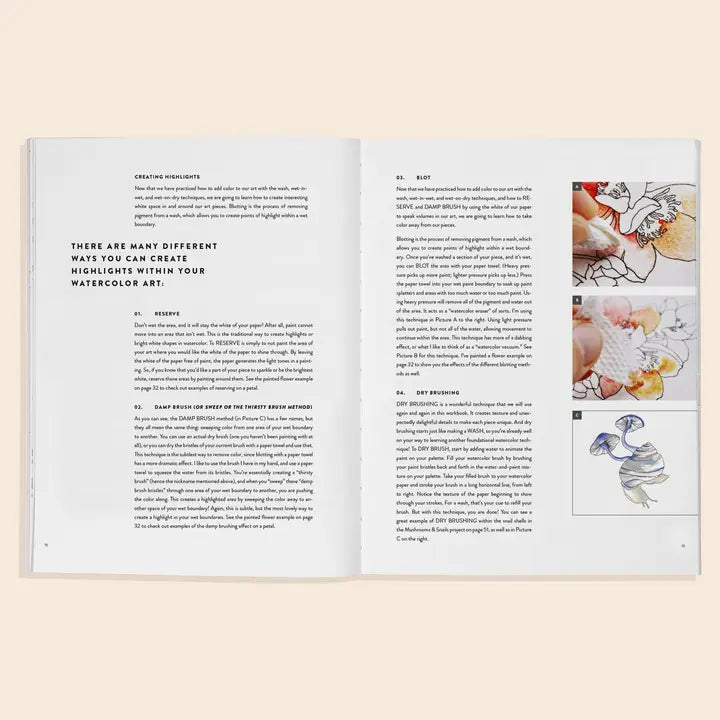 Watercolor Workbook 2: Flowers, Feathers, & Animal Friends