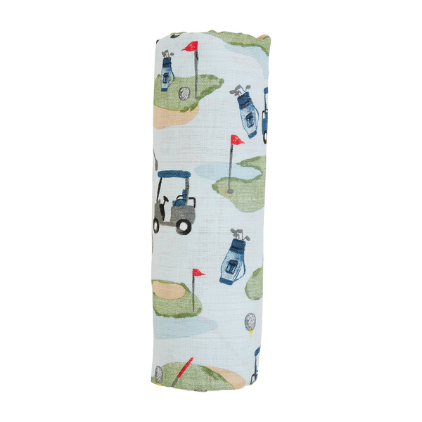 Blue Golf Swaddle Blanket