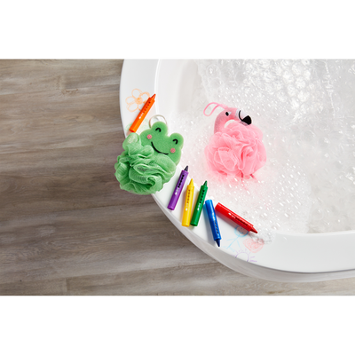 Frog Loofah With Bath Crayons