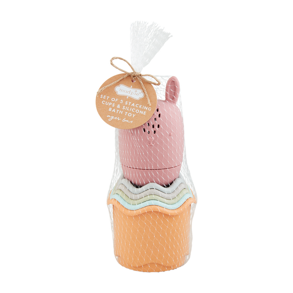 Pink Stacking Cup Bath Set
