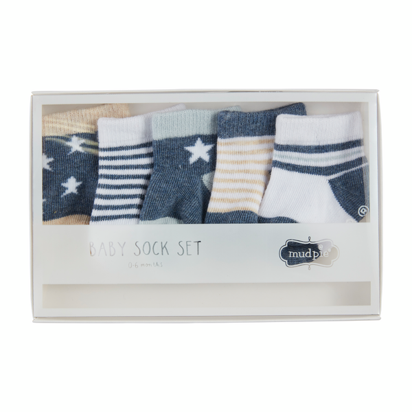 Navy Stars & Stripes Baby Sock Set