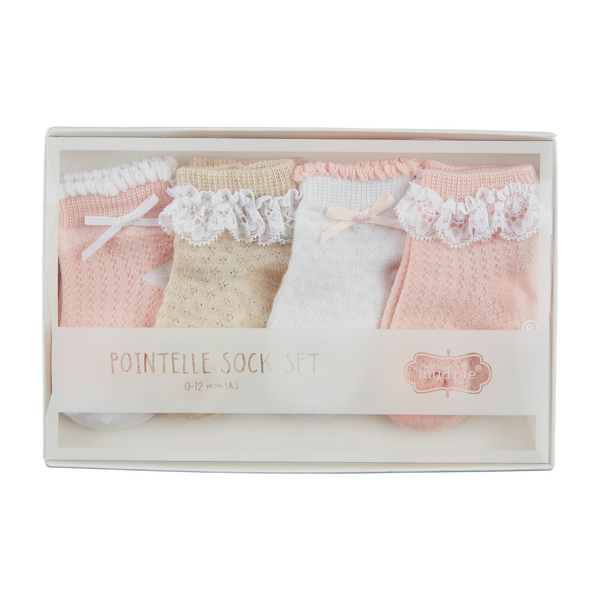 Pink Pointelle Baby Sock Set